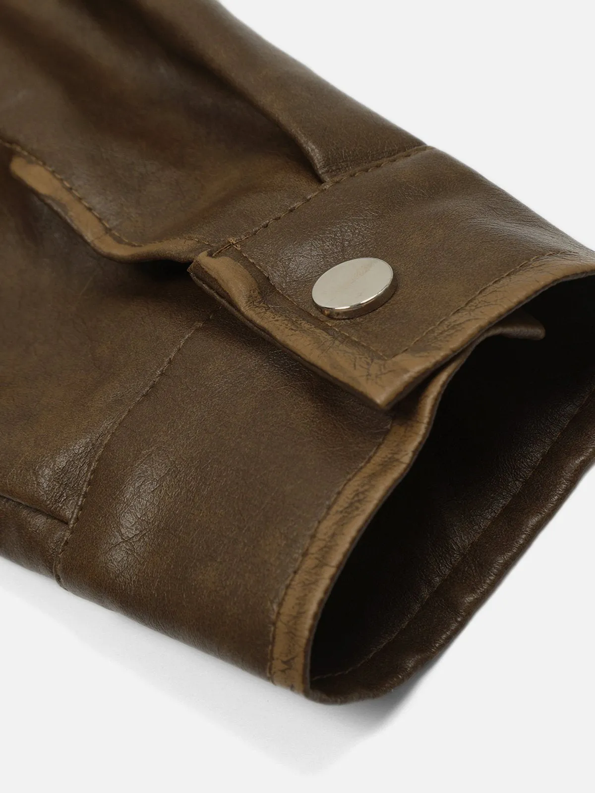 Aelfric Eden Fold-Over Cropped Faux Leather Jacket sold by Aelfric Eden product image thumbnail 4