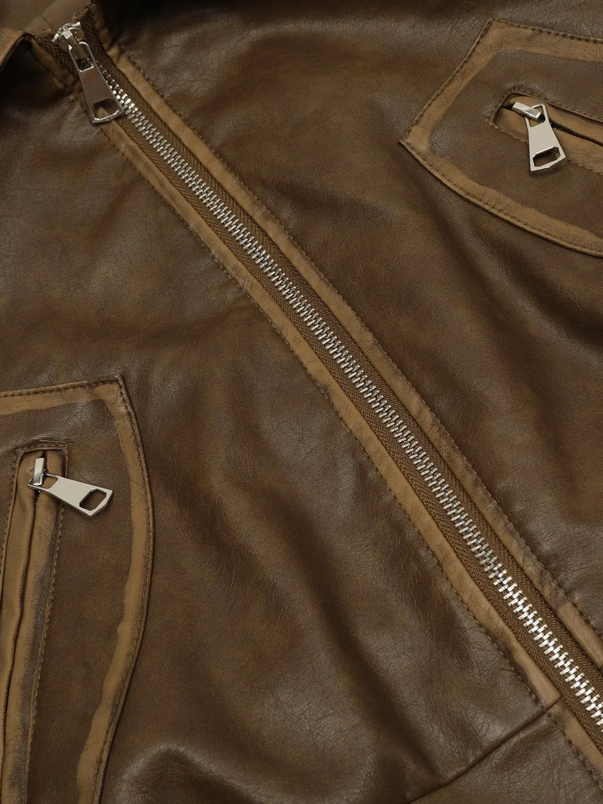 Aelfric Eden Fold-Over Cropped Faux Leather Jacket sold by Aelfric Eden product image thumbnail 5