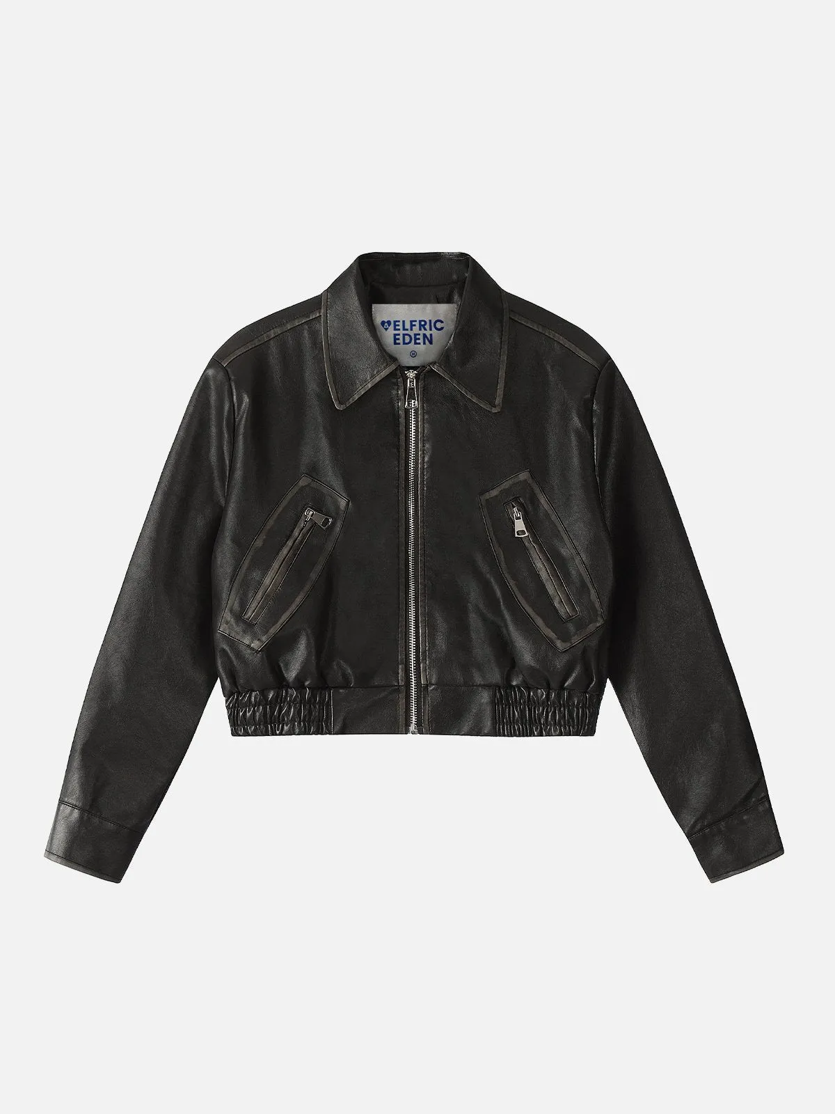 Aelfric Eden Fold-Over Cropped Faux Leather Jacket sold by Aelfric Eden product image thumbnail 2