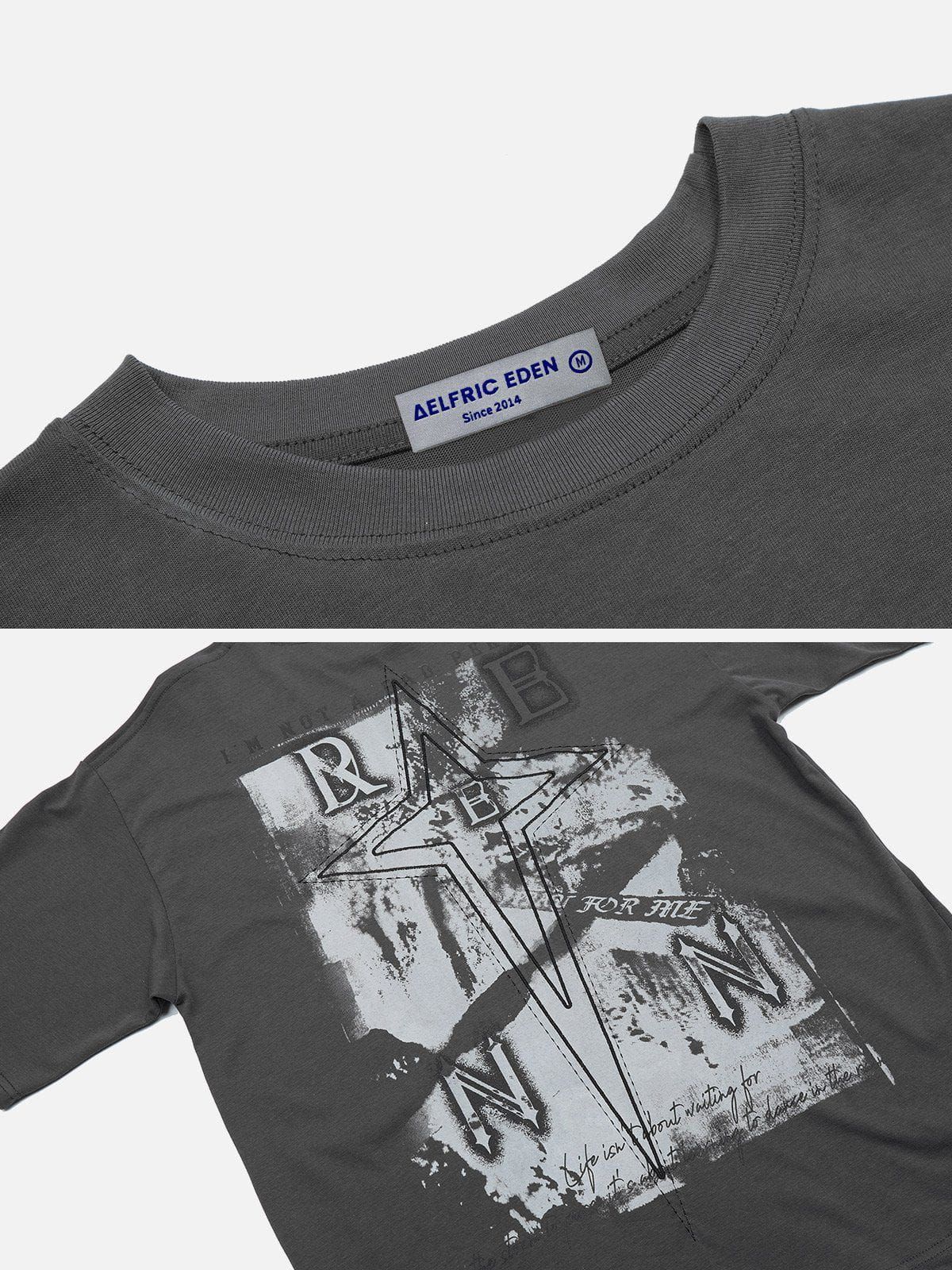 Aelfric Eden Abstract Star Print Washed Tee sold by Aelfric Eden product image thumbnail 4