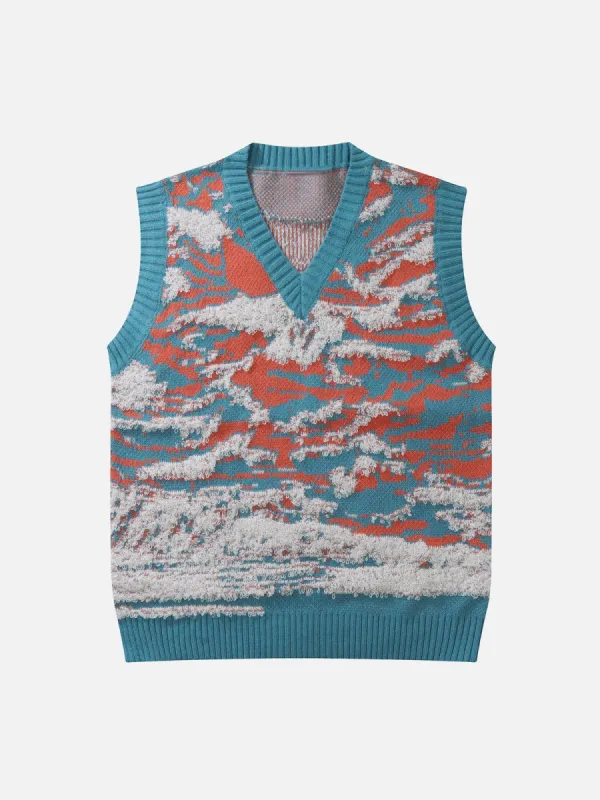 Aelfric Eden Colorblock Tie Dye Print Sweater Vest sold by Aelfric Eden
