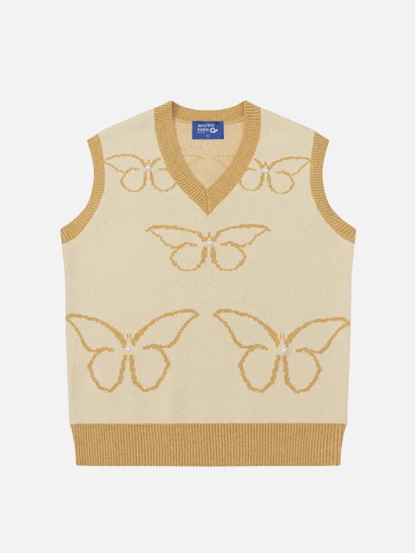 Aelfric Eden Butterfly Jacquard Sweater Vest sold by Aelfric Eden