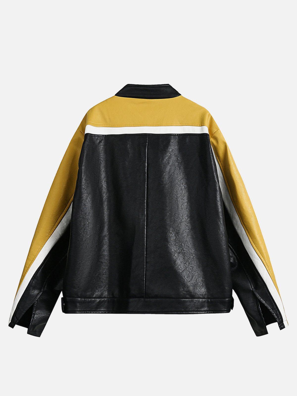 Aelfric Eden Color Block Racing Leather Jacket sold by Aelfric Eden product image thumbnail 2