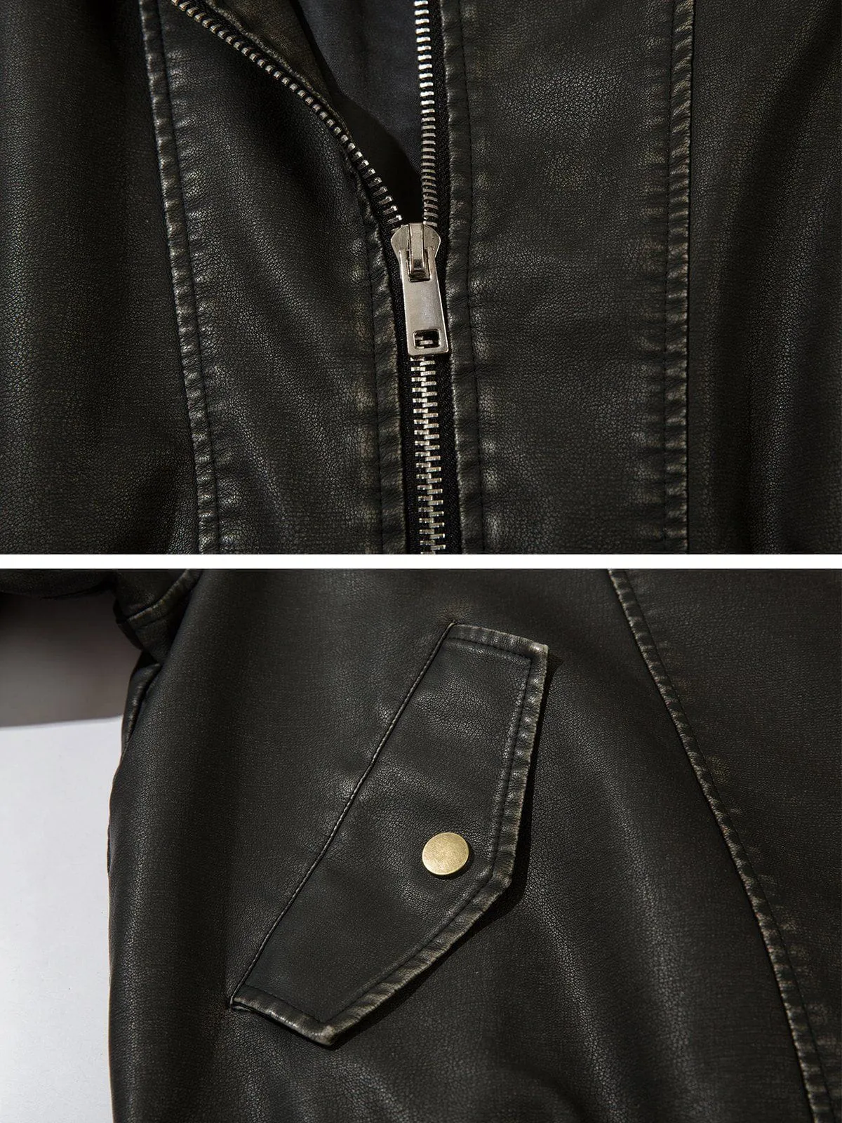 Aelfric Eden Vintage Washed Faux Leather Jacket sold by Aelfric Eden product image thumbnail 3