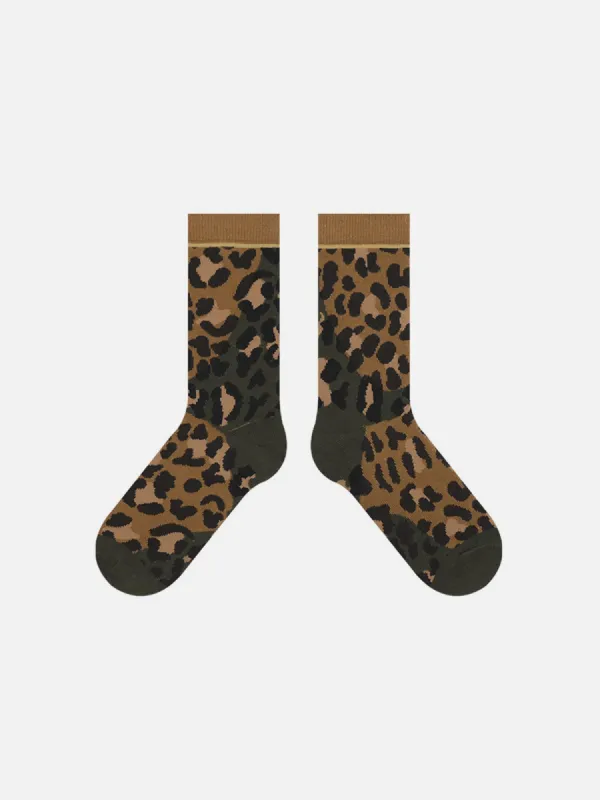 Leopard Print Patchwork Socks sold by Aelfric Eden