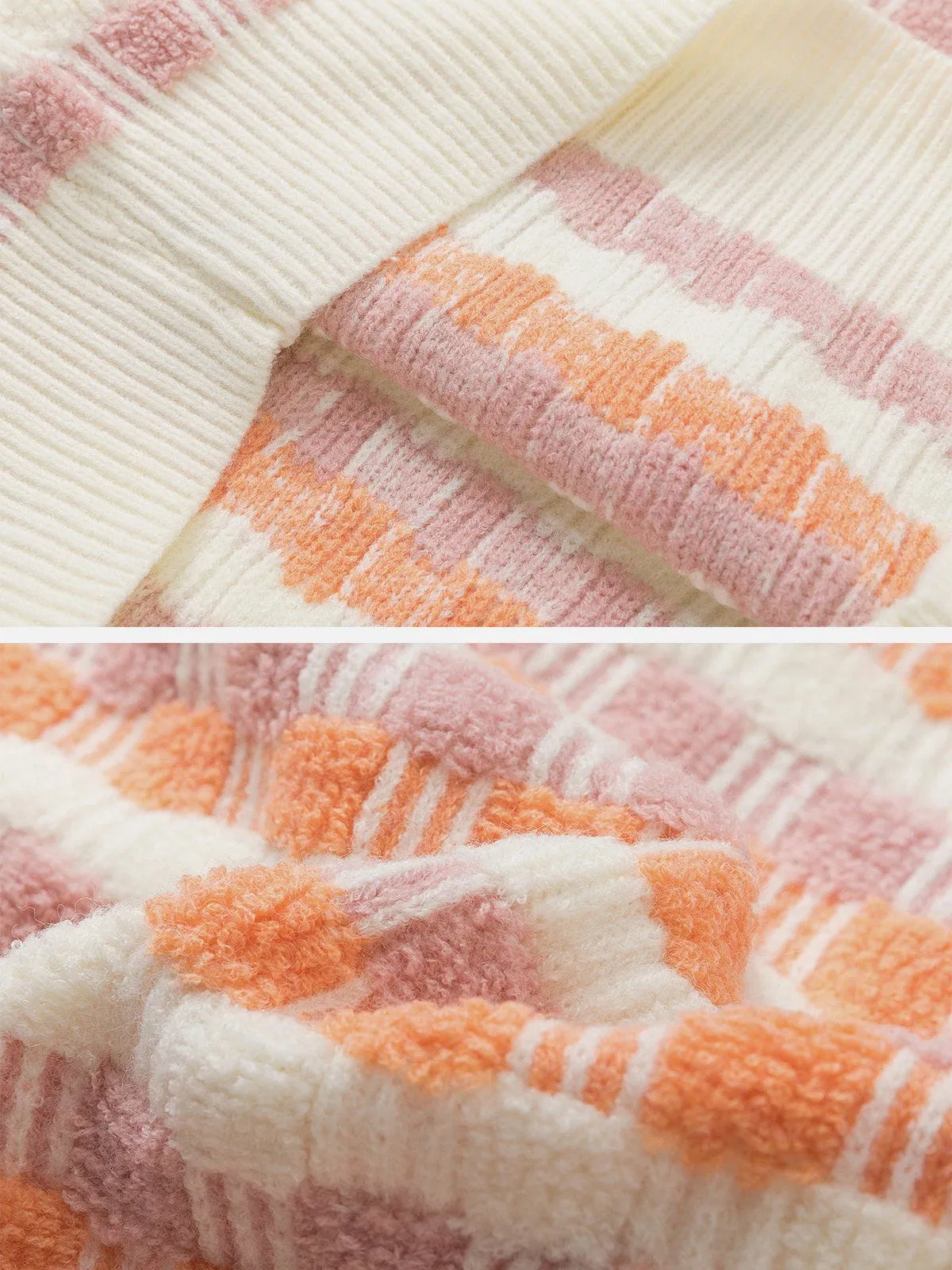 Aelfric Eden Colorblock Flocked Plaid Sweater sold by Aelfric Eden product image thumbnail 5