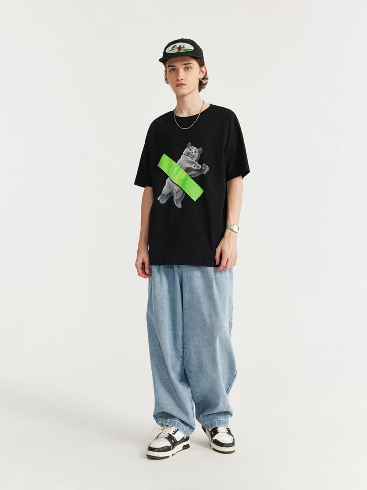 Aelfric Eden Cat Print Tee sold by Aelfric Eden product image thumbnail 4