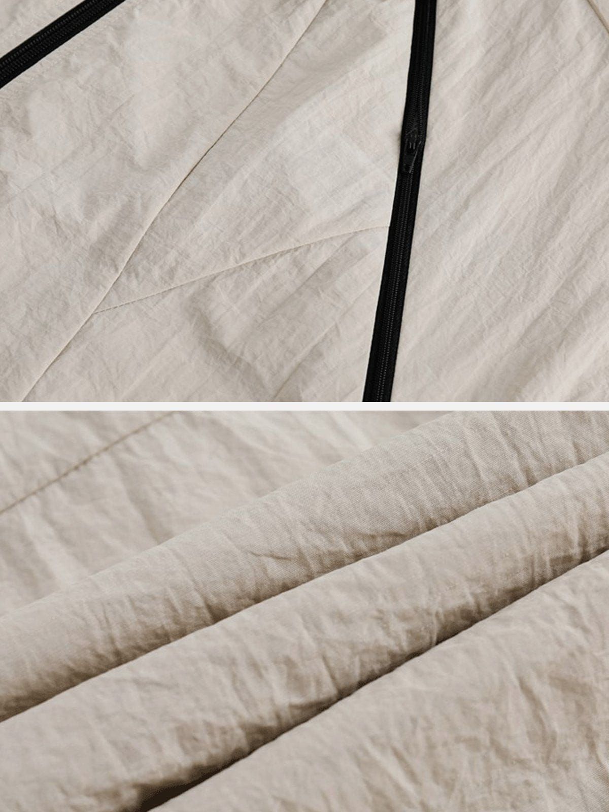 Aelfric Eden Simple ZIP UP Splicing Short Sleeve Shirts sold by Aelfric Eden product image thumbnail 4