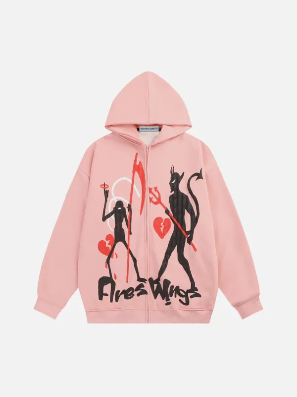 Aelfric Eden Daemon Print Zip Up Hoodie sold by Aelfric Eden