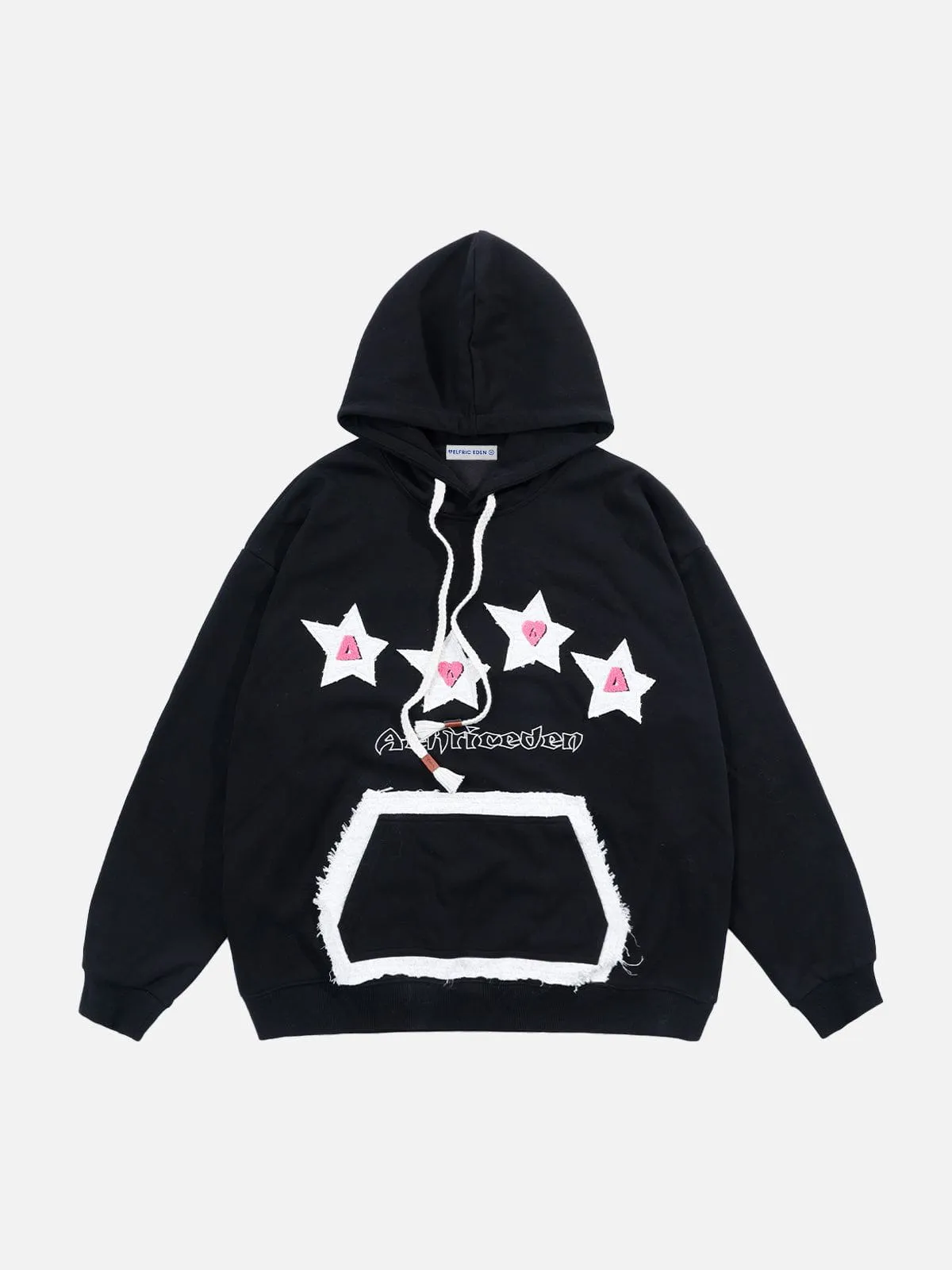 Aelfric Eden Color Blocking Applique Embroidery Star Hoodie sold by Aelfric Eden product image thumbnail 2