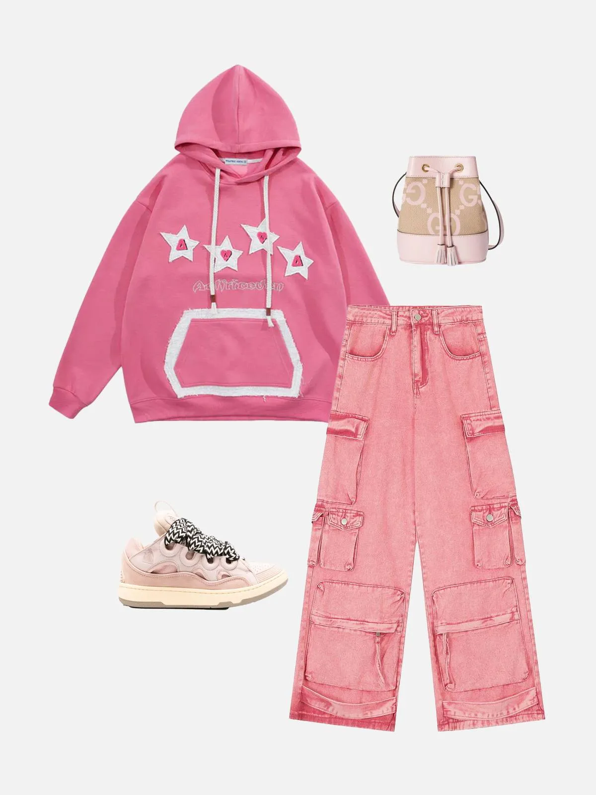 Aelfric Eden Color Blocking Applique Embroidery Star Hoodie sold by Aelfric Eden product image thumbnail 5