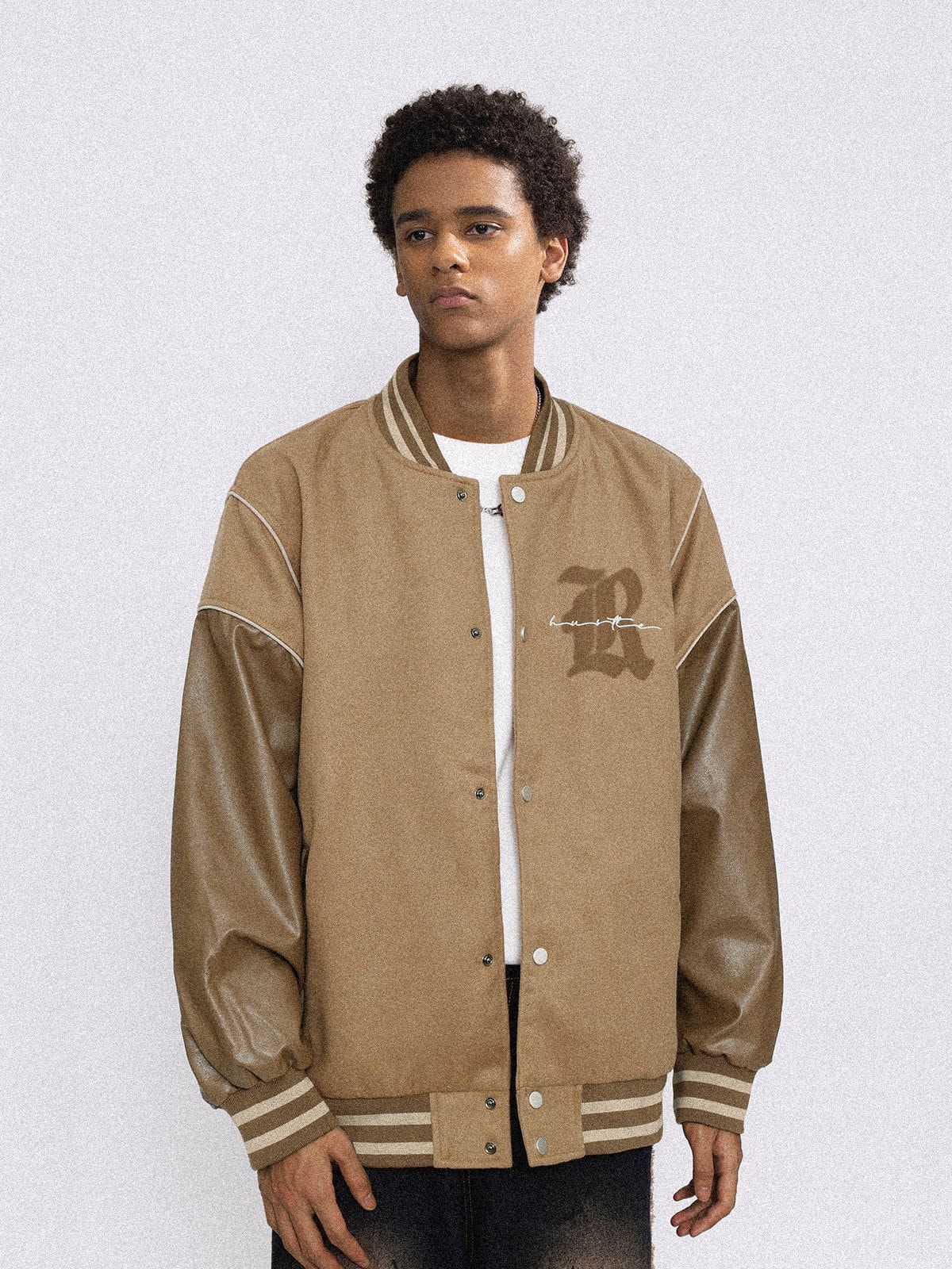 Aelfric Eden Drop Shoulder Patchwork Varsity Jacket sold by Aelfric Eden