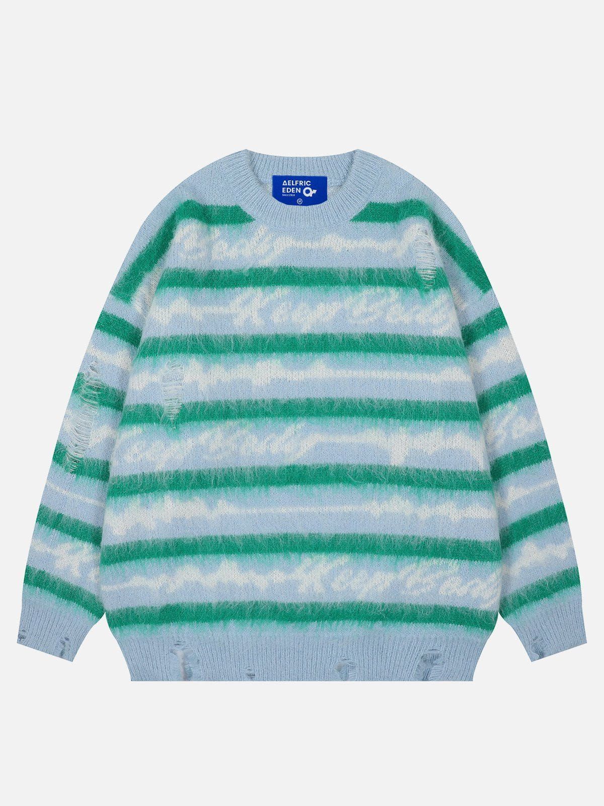 Aelfric Eden Striped Distressed Sweater sold by Aelfric Eden product image thumbnail 2
