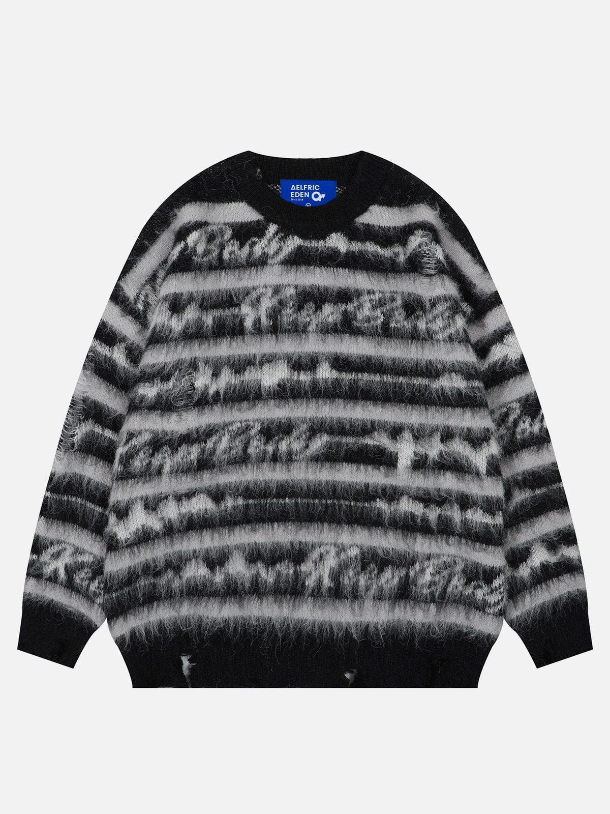 Aelfric Eden Striped Distressed Sweater sold by Aelfric Eden