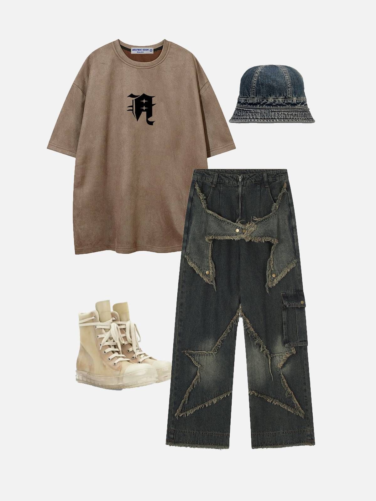 Aelfric Eden Star Pattern Suede Tee sold by Aelfric Eden product image thumbnail 4