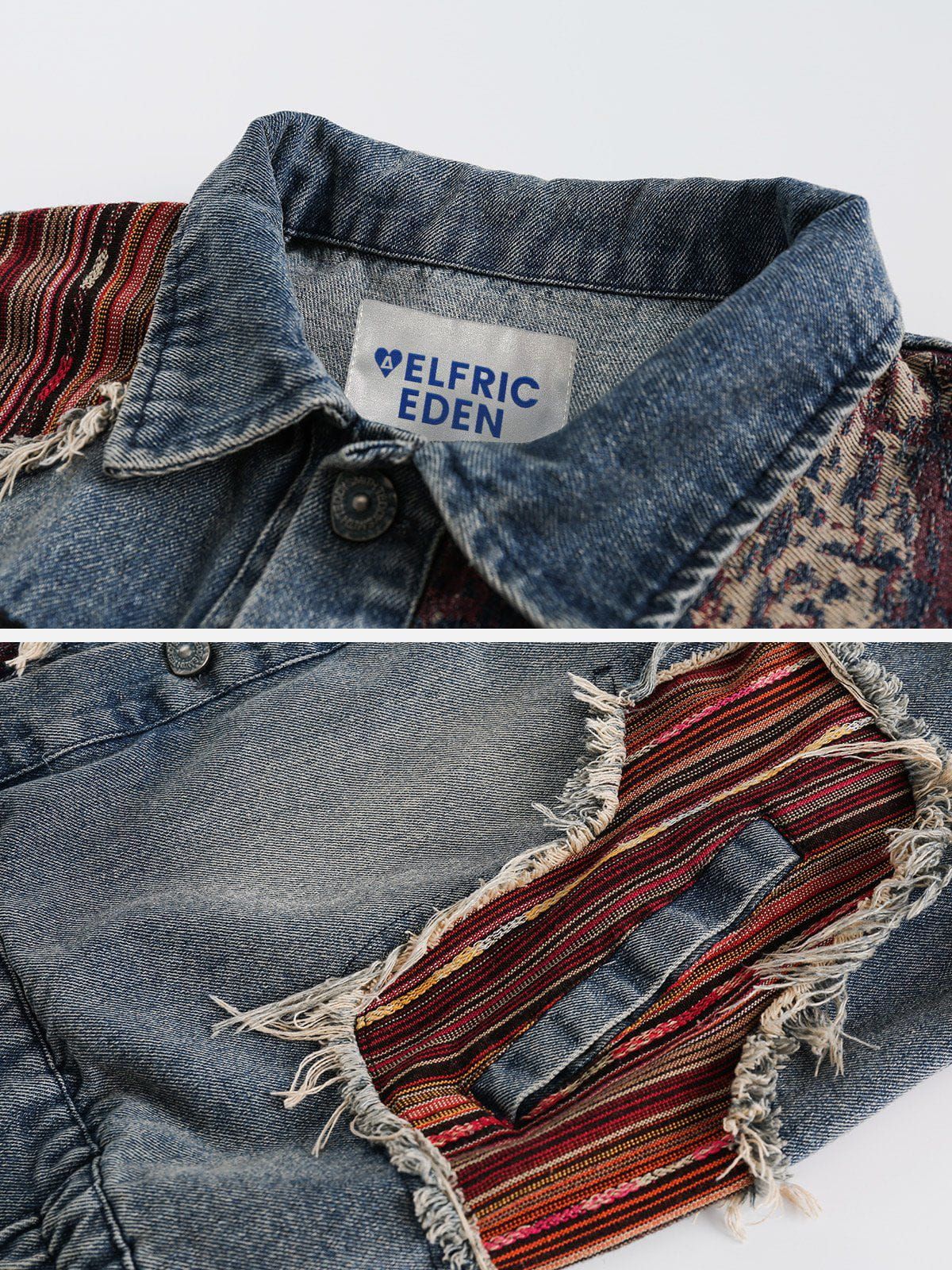 Aelfric Eden Ethnic Style Washed Denim Jacket sold by Aelfric Eden product image thumbnail 4