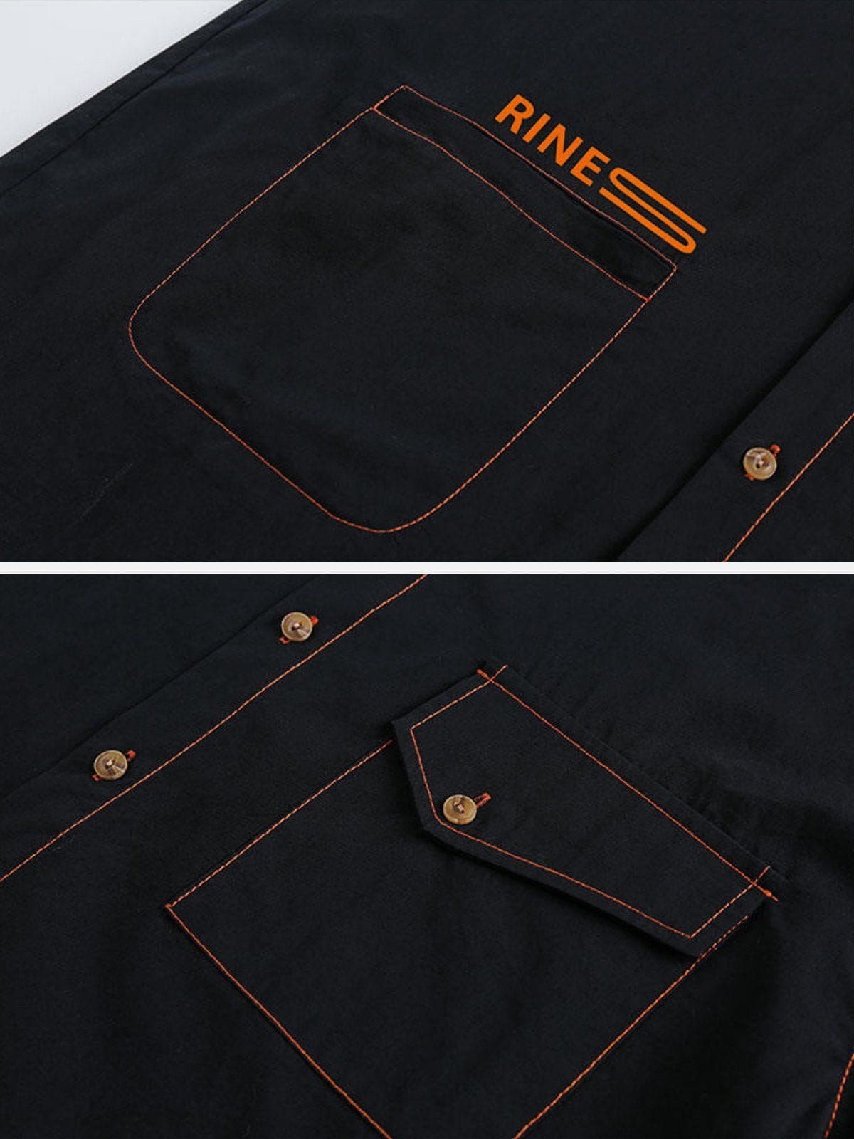 Aelfric Eden Vintage Solid Color Cargo Short Sleeve Shirts sold by Aelfric Eden product image thumbnail 5