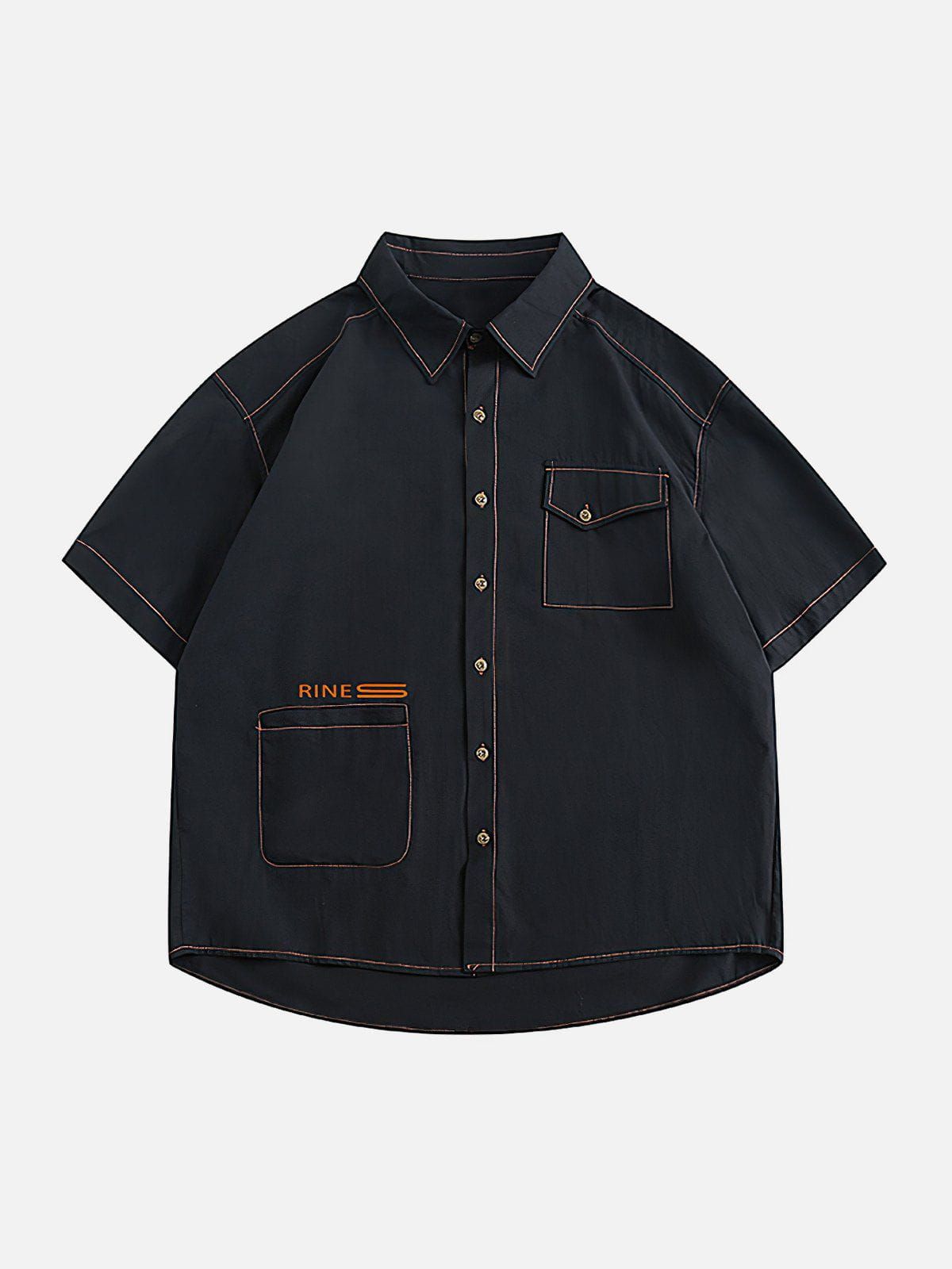 Aelfric Eden Vintage Solid Color Cargo Short Sleeve Shirts sold by Aelfric Eden