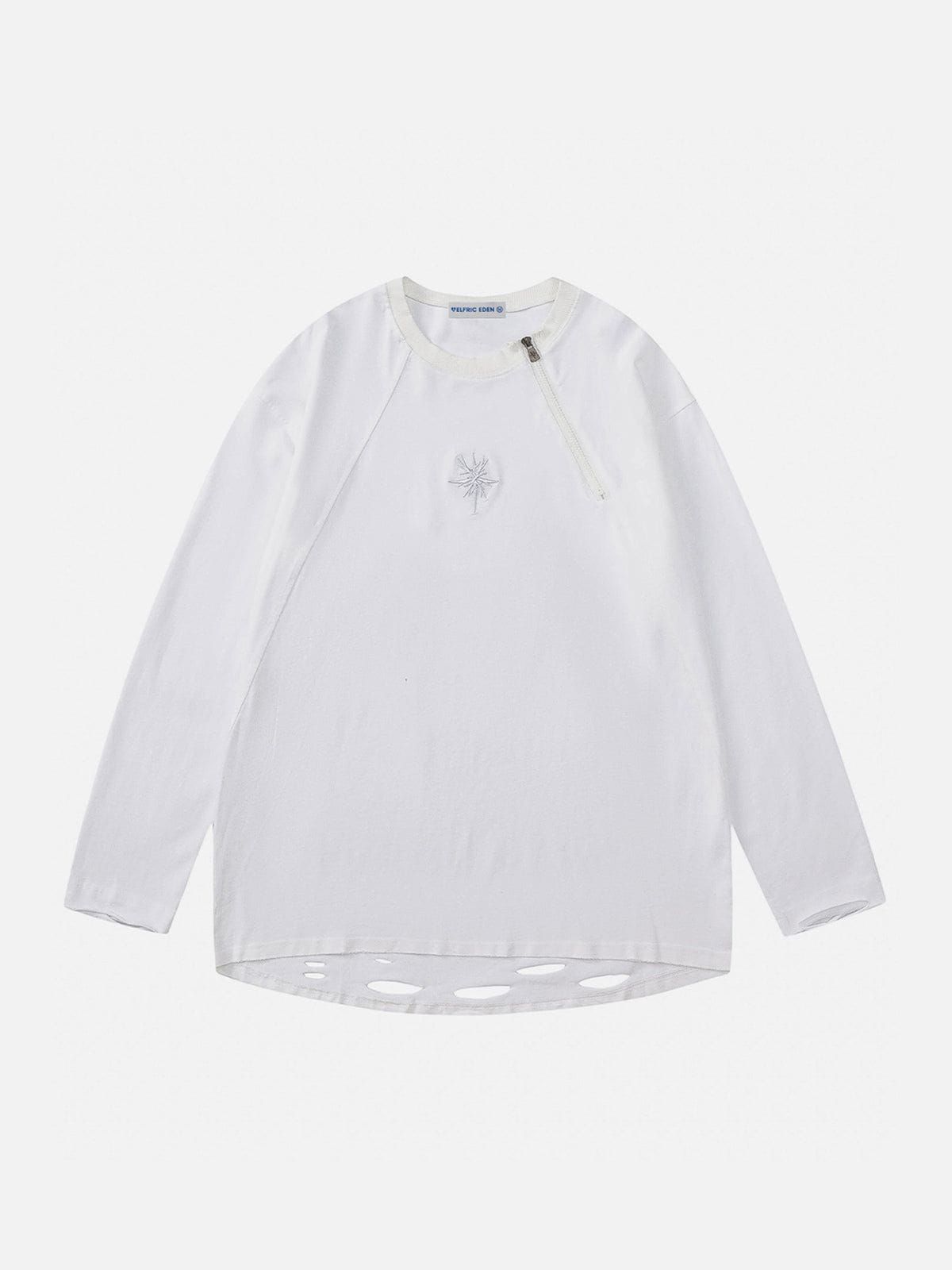 Aelfric Eden Half Zip Up Distressed Sweatshirt sold by Aelfric Eden product image thumbnail 2