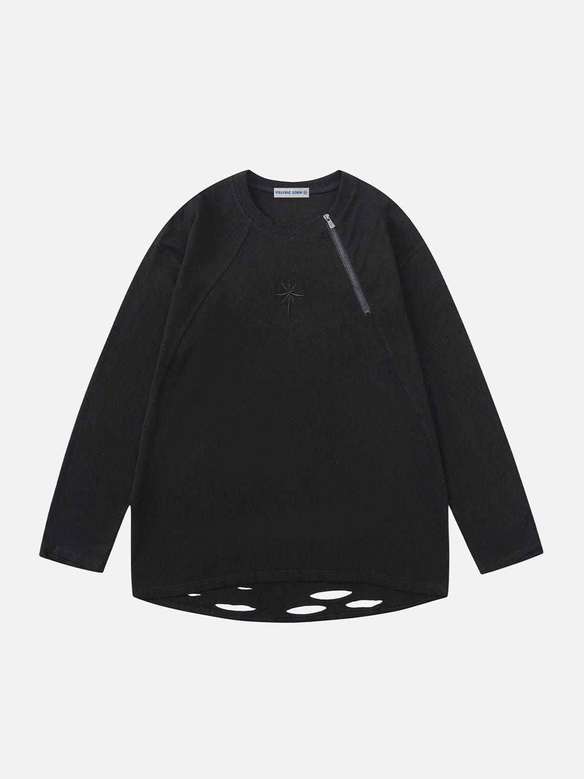 Aelfric Eden Half Zip Up Distressed Sweatshirt sold by Aelfric Eden