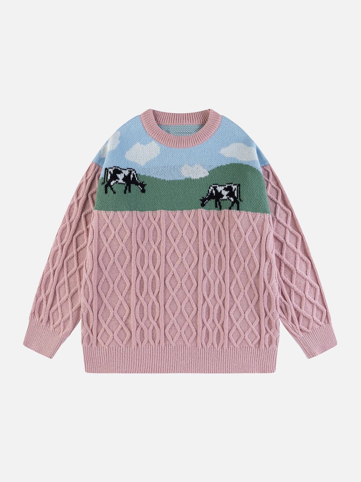 Aelfric Eden Patchwork Twist Knit Sweater sold by Aelfric Eden product image thumbnail 3