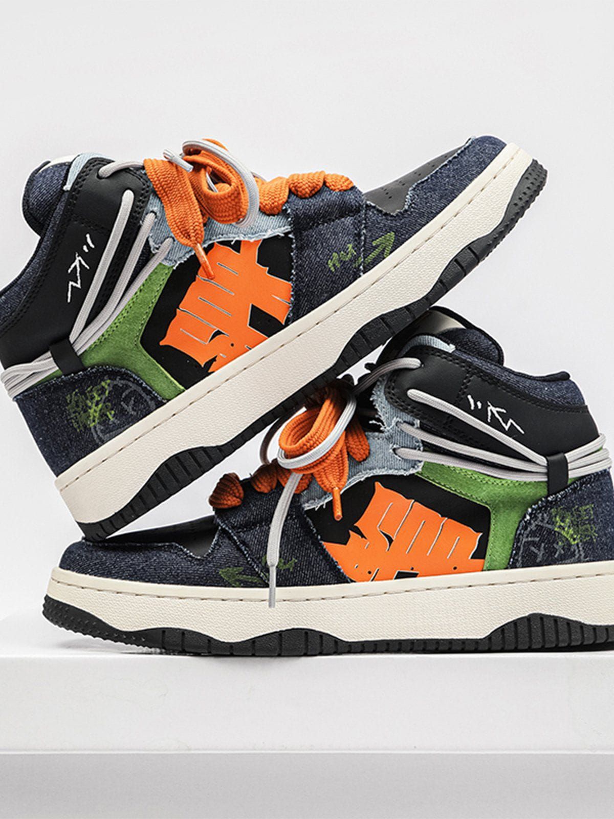 StarryClimb Patchwork Graffiti Skate Shoes sold by Aelfric Eden product image thumbnail 4