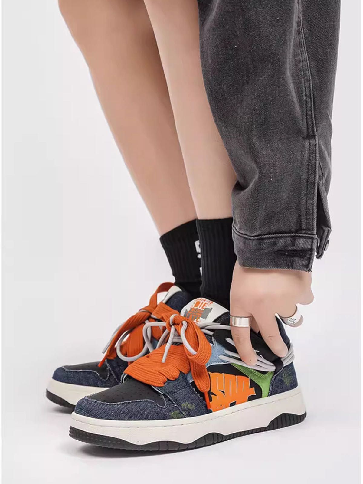 StarryClimb Patchwork Graffiti Skate Shoes sold by Aelfric Eden product image thumbnail 2