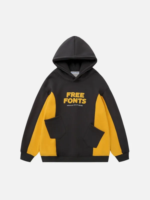 Aelfric Eden Color Blocking Irregular Pocket Hoodie sold by Aelfric Eden