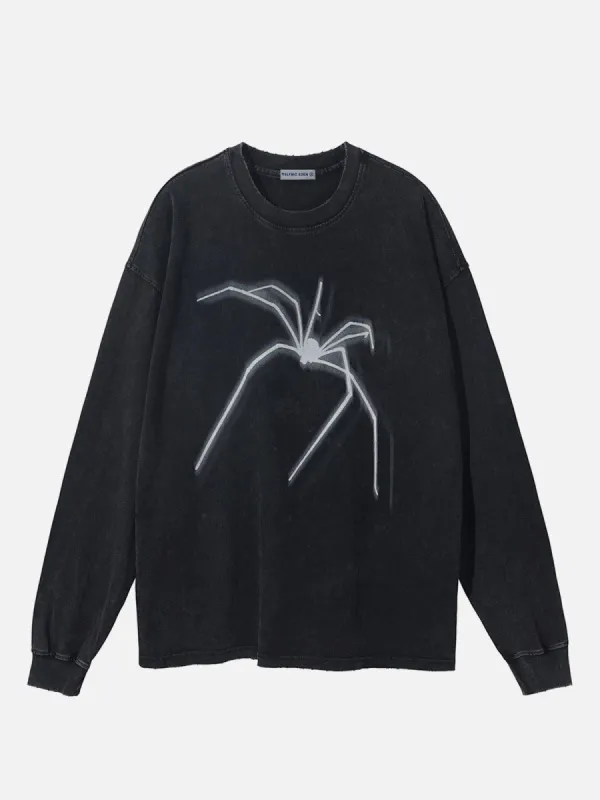 Aelfric Eden Spider Print Washed Sweatshirt sold by Aelfric Eden