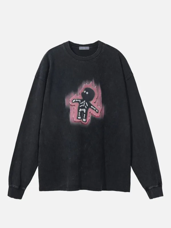 Aelfric Eden Flame Skeleton Washed Sweatshirt sold by Aelfric Eden