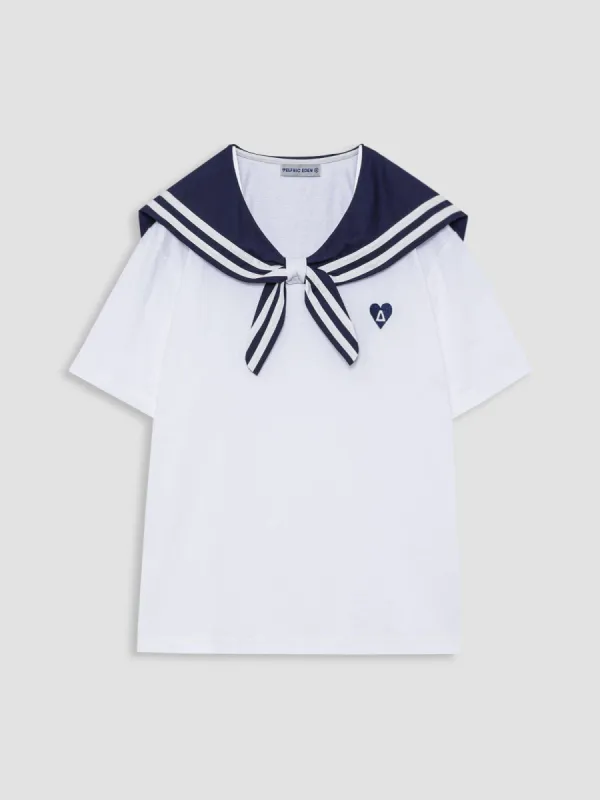 Aelfric Eden Sailor Collar 3D Embroidery Tee sold by Aelfric Eden