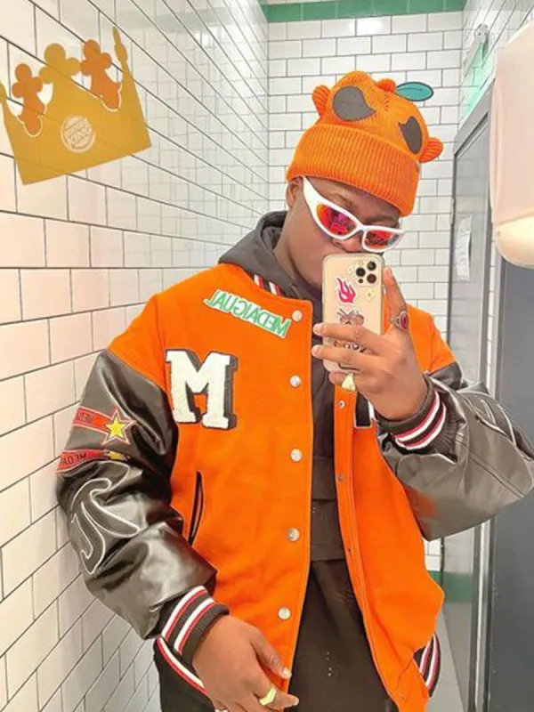 Aelfric Eden Flocking Hamburger Varsity Jacket sold by Aelfric Eden