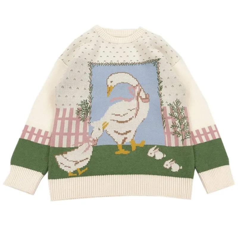 Aelfric Eden Goose Rabbit Jacquard Knit Sweater sold by Aelfric Eden