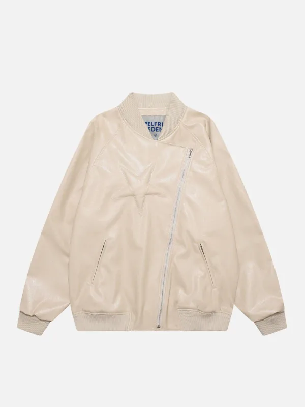 Aelfric Eden Irregular Zip Up Faux Leather Jacket sold by Aelfric Eden