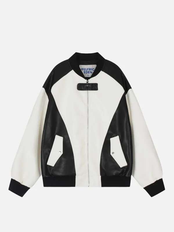 Aelfric Eden Color Blocking Faux Leather Jacket sold by Aelfric Eden