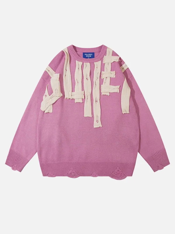 Aelfric Eden Creative Applique Street Style Sweater sold by Aelfric Eden