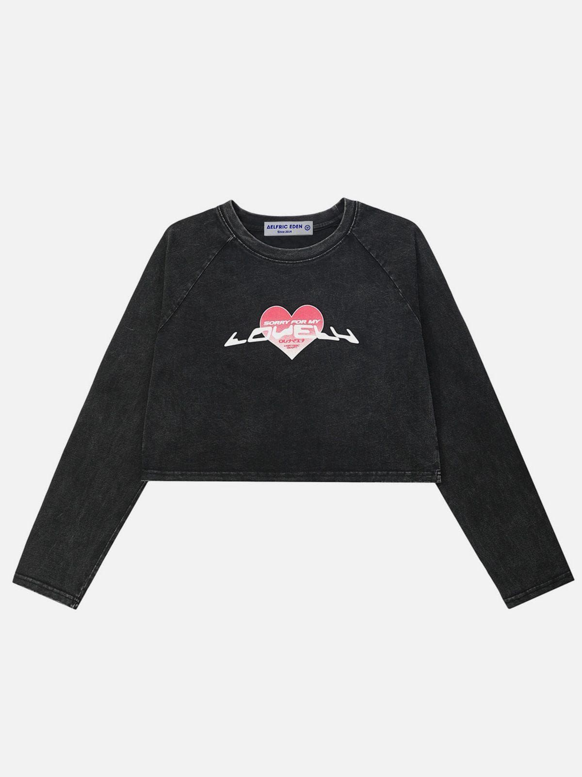 Washed Heart Print Long Sleeve sold by Aelfric Eden product image thumbnail 2