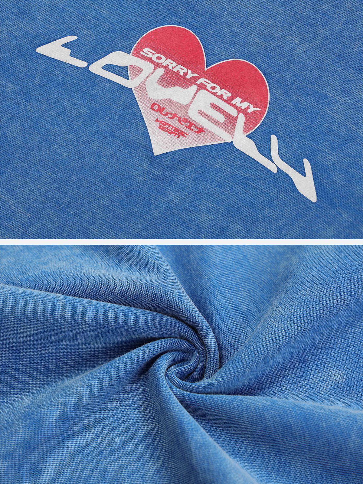 Washed Heart Print Long Sleeve sold by Aelfric Eden product image thumbnail 4