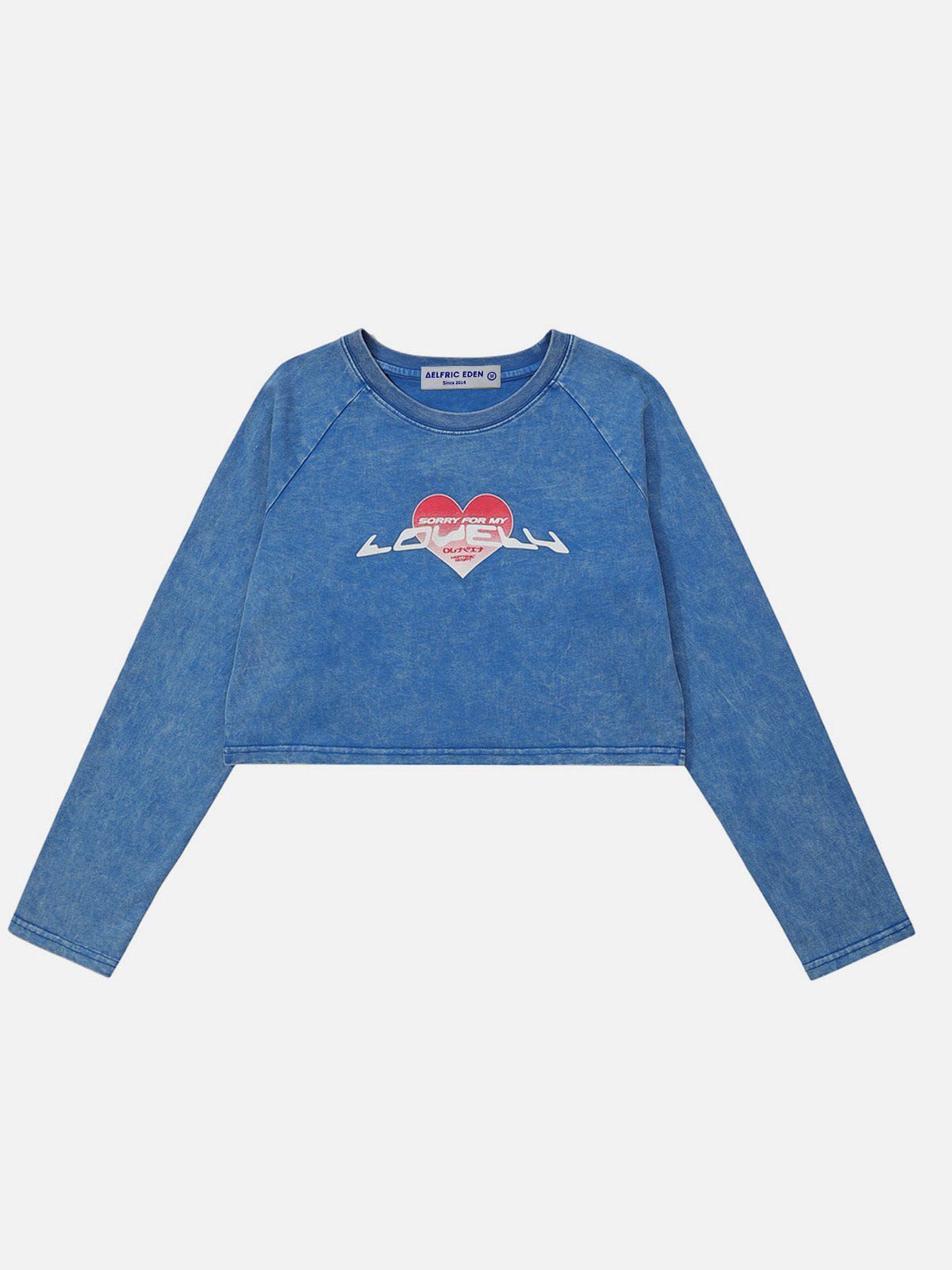 Washed Heart Print Long Sleeve sold by Aelfric Eden