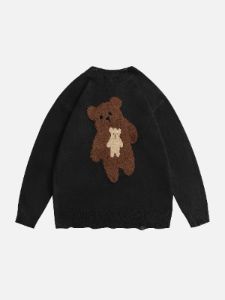Aelfric Eden Flocked Bear Raw Edge Sweater sold by Aelfric Eden