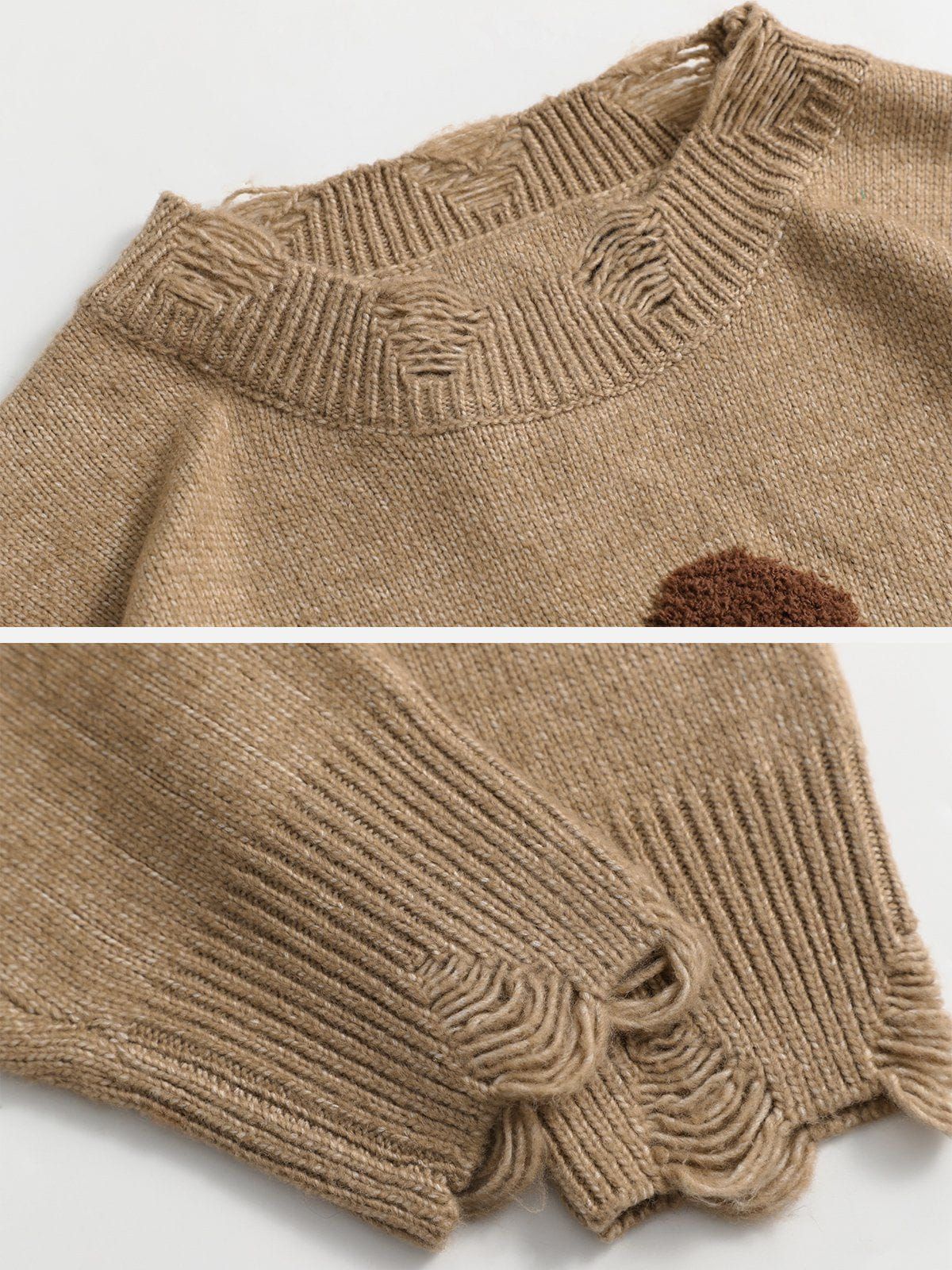 Aelfric Eden Flocked Bear Raw Edge Sweater sold by Aelfric Eden product image thumbnail 5