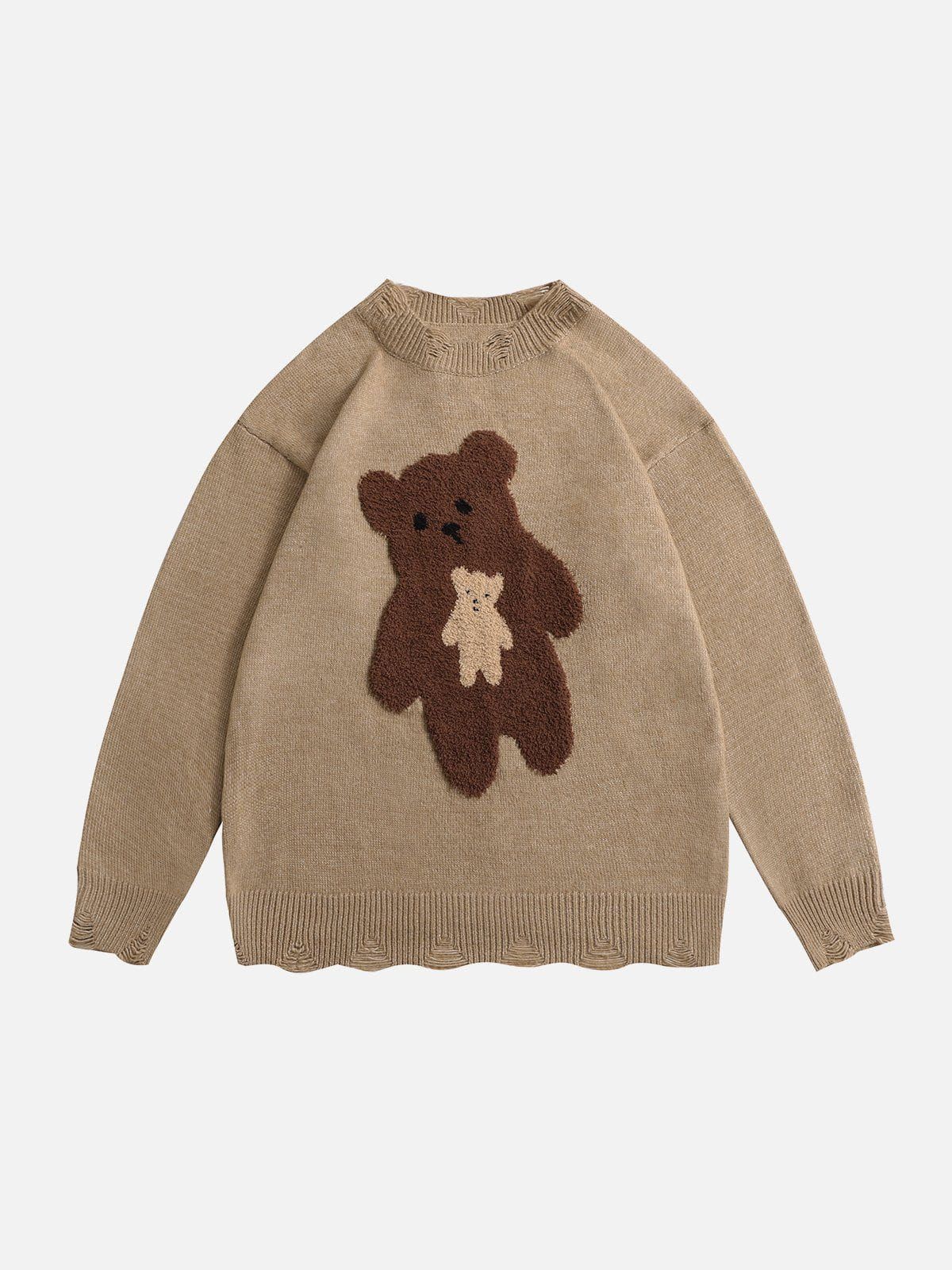 Aelfric Eden Flocked Bear Raw Edge Sweater sold by Aelfric Eden