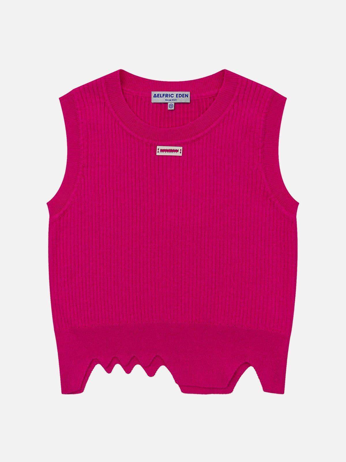 Solid Irregular Knit Tank Top sold by Aelfric Eden