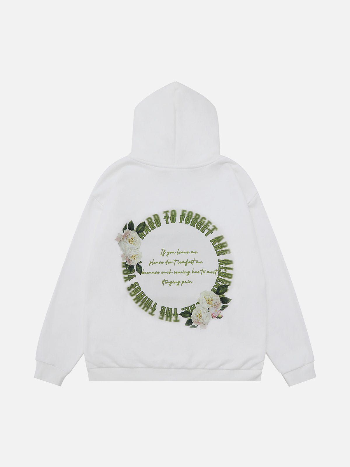 Vintage Letter Flower Print Hoodie sold by Aelfric Eden product image thumbnail 4