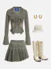 Fringe Wrinkle Washed Denim Skirt sold by Aelfric Eden