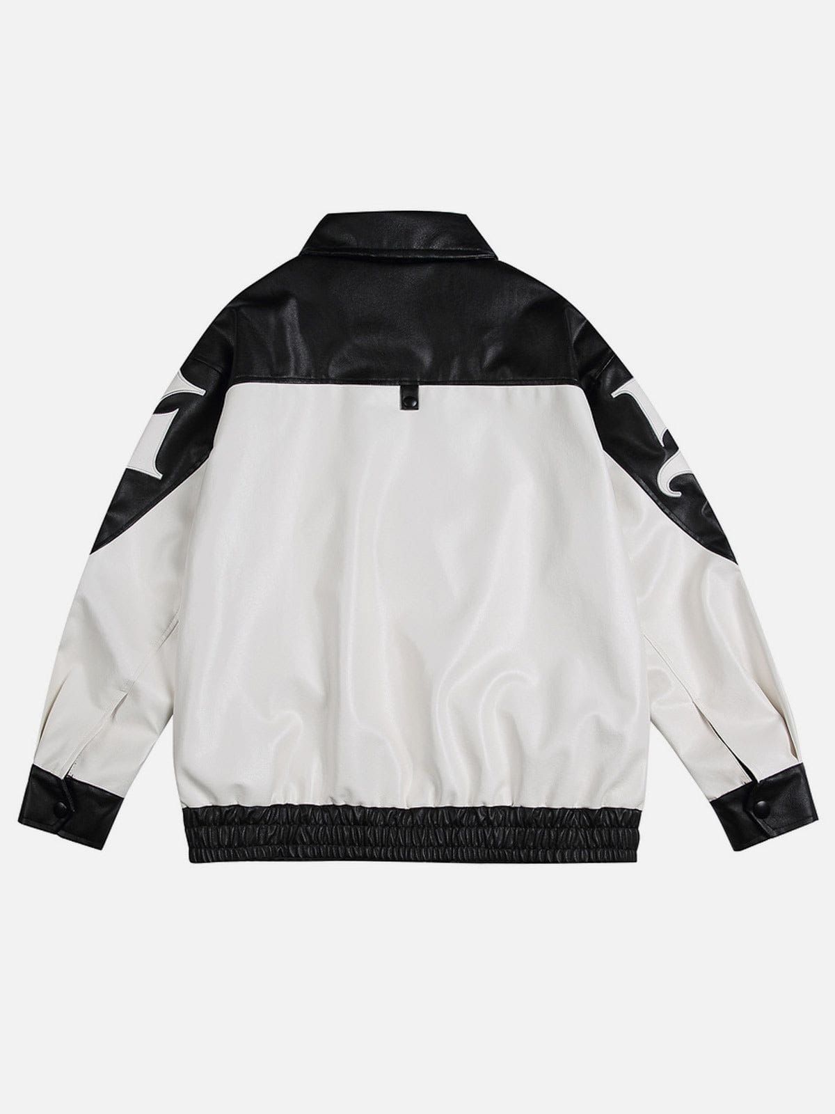 Aelfric Eden Patchwork Metal Button Leather Jacket sold by Aelfric Eden product image thumbnail 2