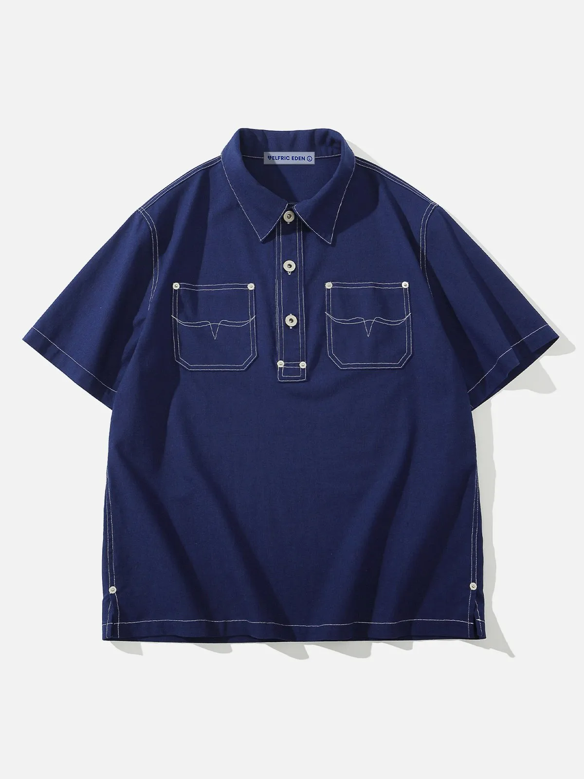 Aelfric Eden Line Patchwork Polo Tee sold by Aelfric Eden product image thumbnail 2
