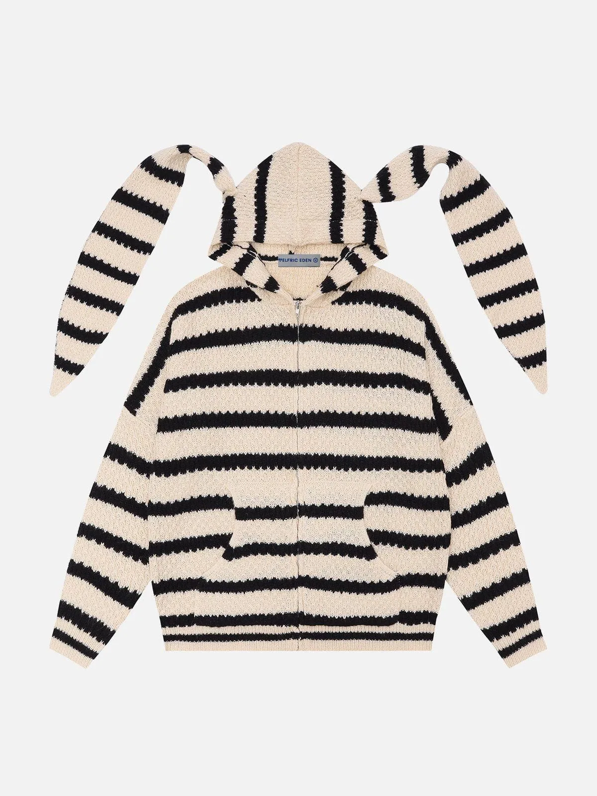 Aelfric Eden Stripe Rabbit Ear Wool Hoodie | Parallel