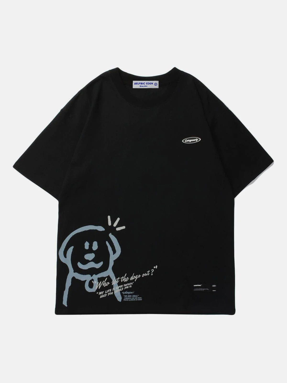 Aelfric Eden Funny Cartoon Dogs Graphic Tee sold by Aelfric Eden product image thumbnail 5