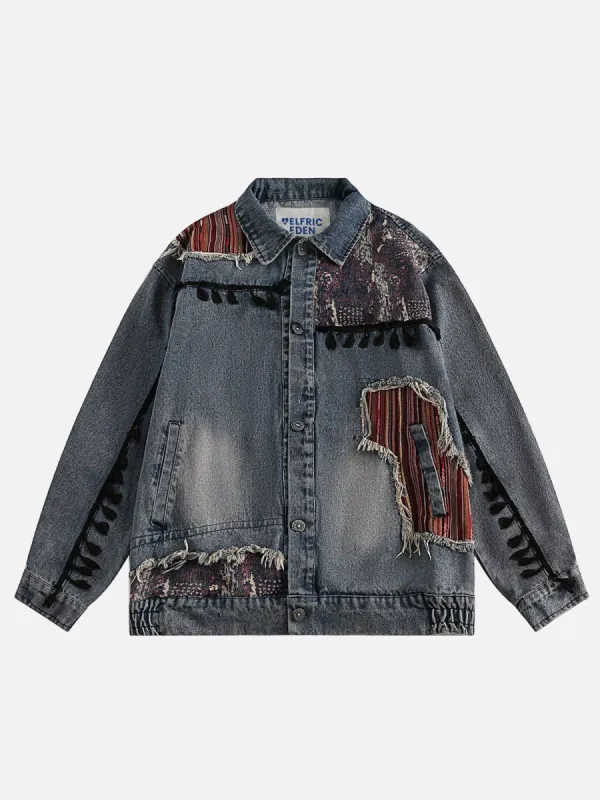 Aelfric Eden Ethnic Style Washed Denim Jacket sold by Aelfric Eden